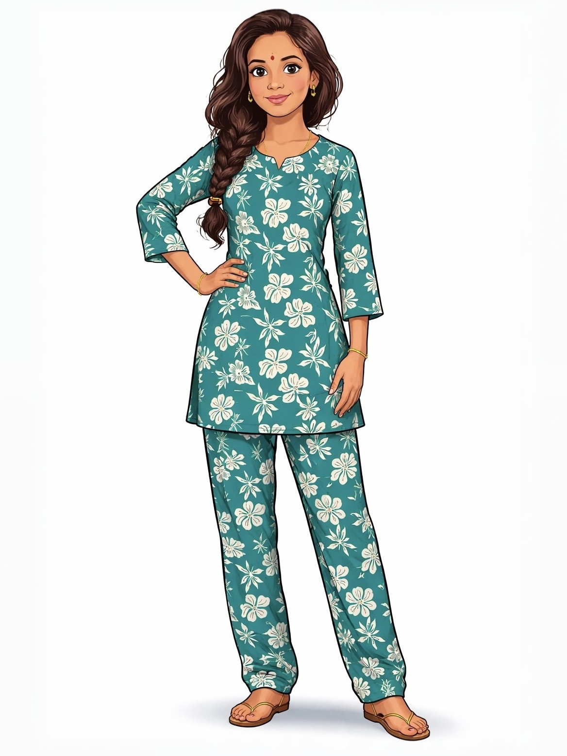 Teal Night Suit