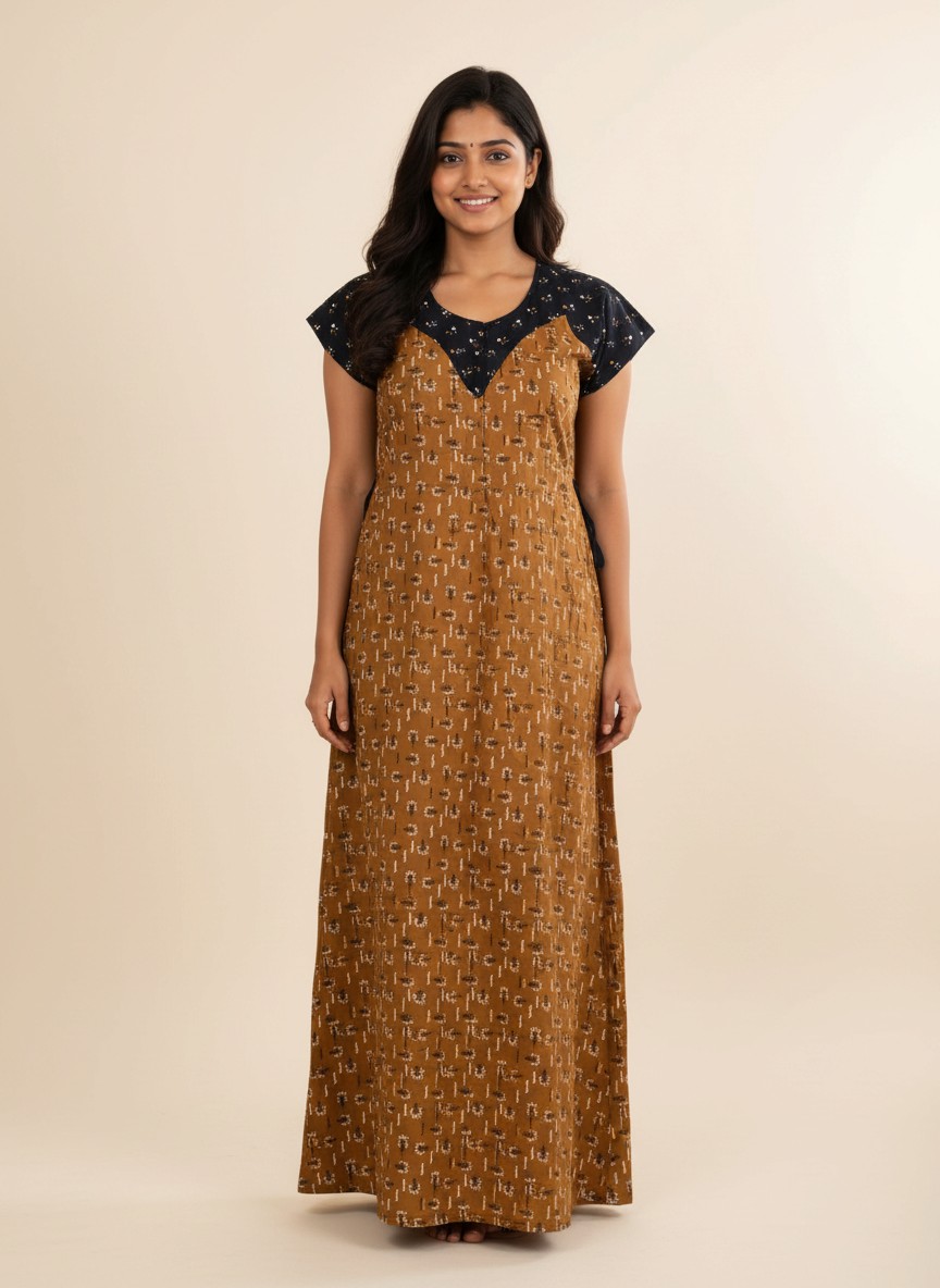maxi nighty - yellow with black