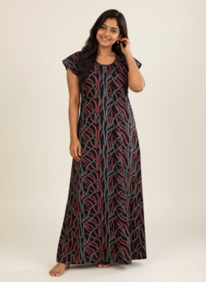 nighty - black with red