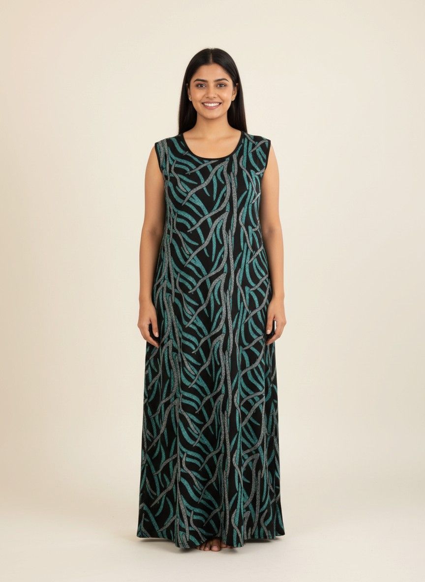 nighty - black with green