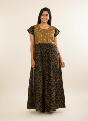 maxi nighty - yellow with black