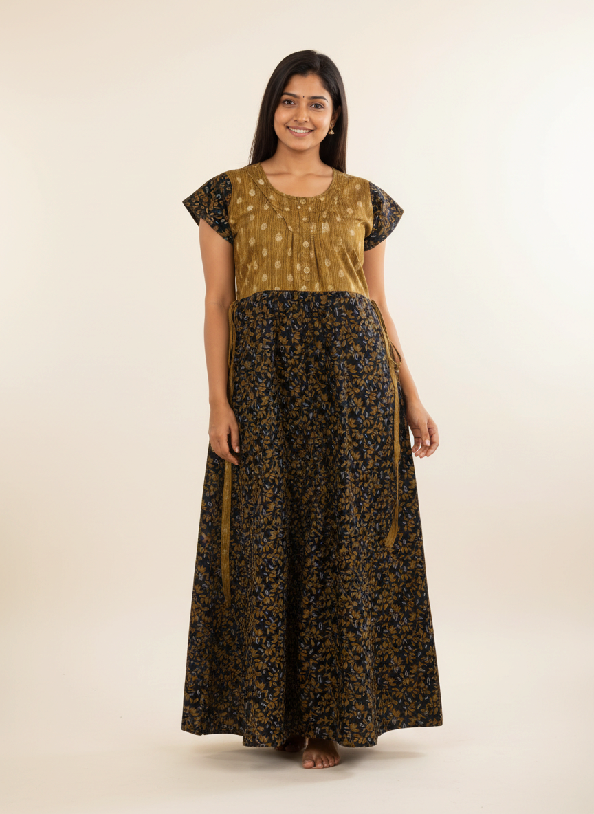 maxi nighty - yellow with black