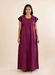 maxi nighty - black with pink