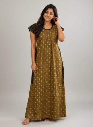 maxi nighty - black with yellow