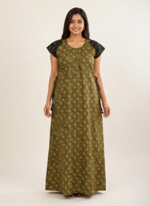 maxi nighty - black with yellow