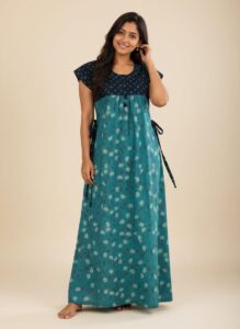 maxi nighty - blue with sky blue